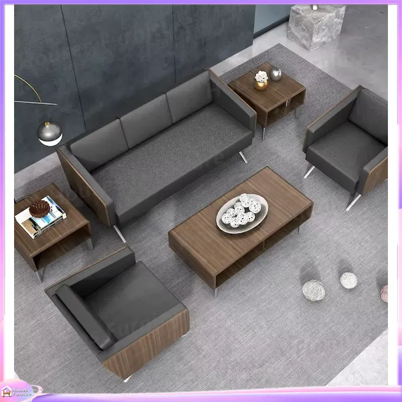 Office Furniture Wholesale - モダンな3人掛けオフィスソファ、革製待合室家具、商談用カウチ、アームチェア、カスタム卸売受付用