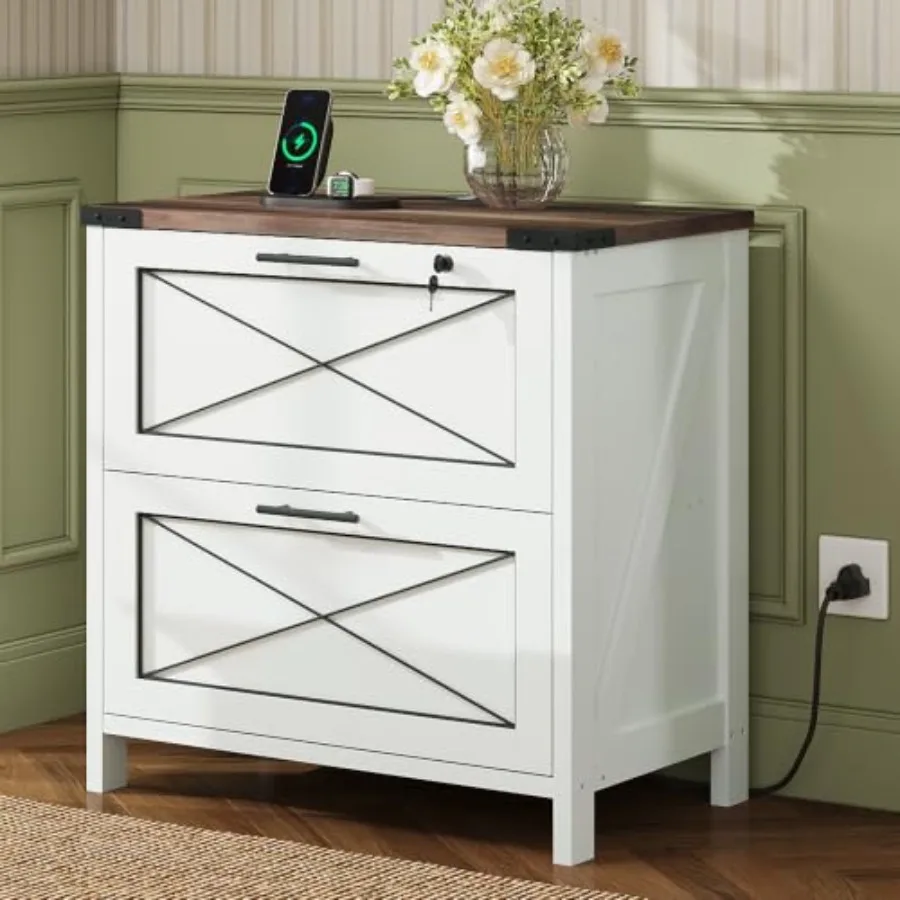 File Cabinet Lateral - 木製横型ファイルキャビネット、2段引き出しファイルキャビネット
