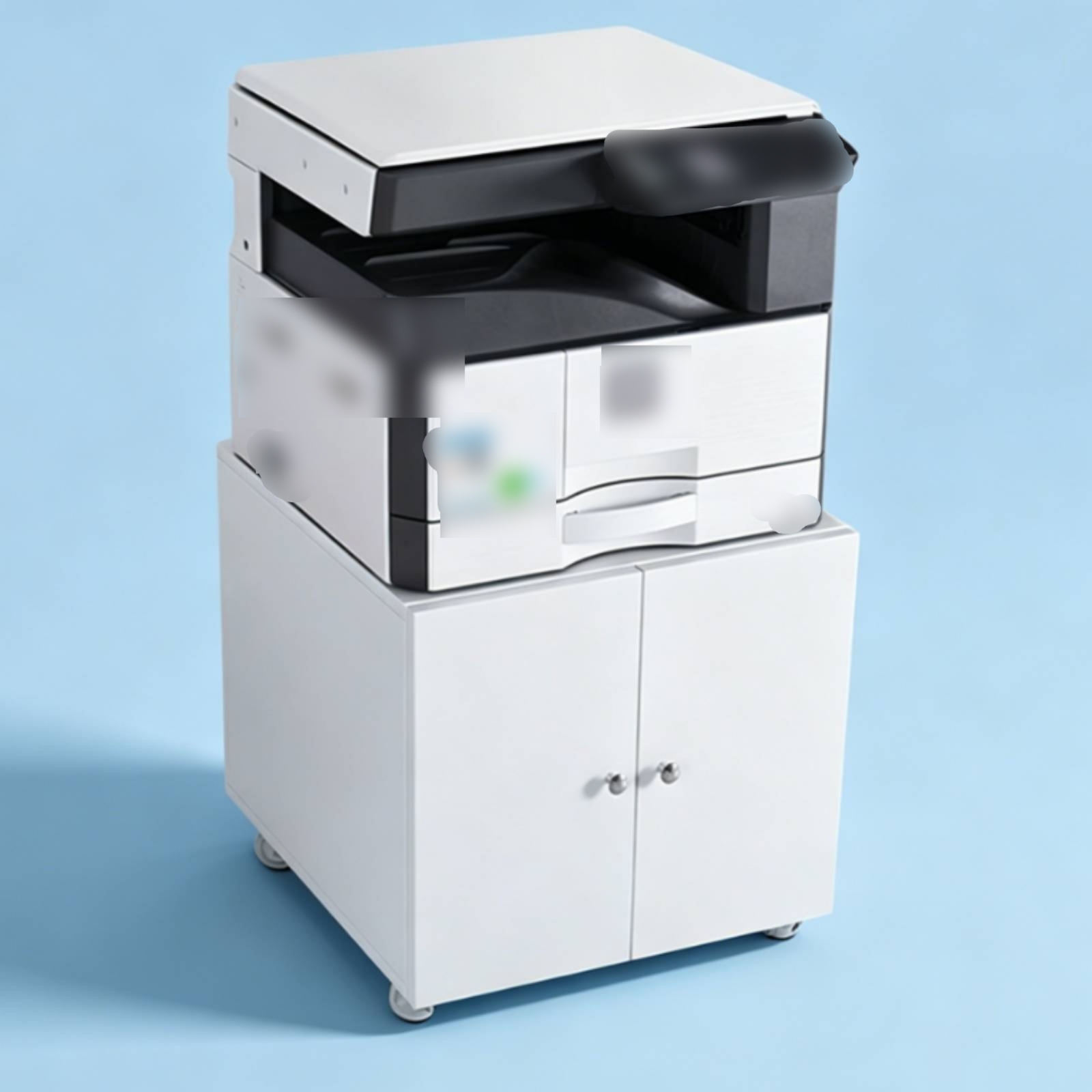 Office Furniture Cabinets - モバイルキャビネットベースキャスター付き両開きキャビネットオフィス家具ホワイト低高さ