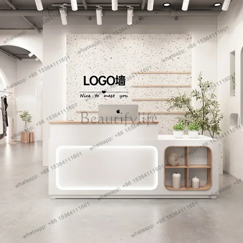 Office Furniture Factory Shop - 工場直販 イタリアンスタイル衣料品店 受付デスク ホテルデザイナーズ シンプル受付デスク 美容サロン家具
