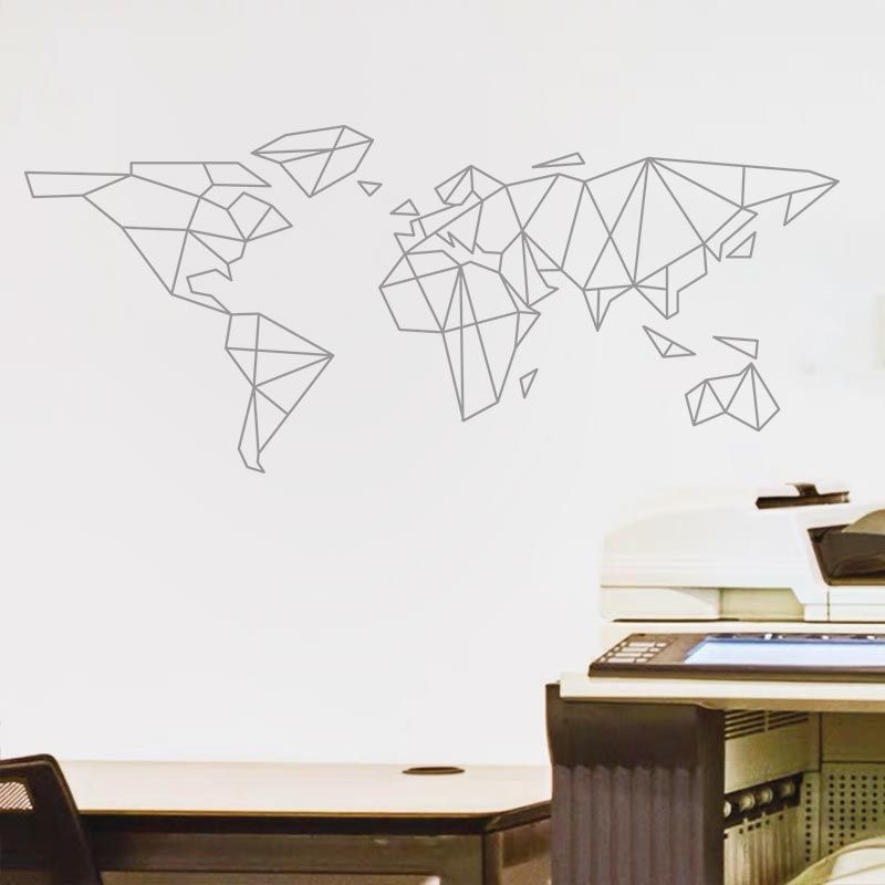 幾何学的な世界地図ウォールステッカー寝室の装飾ステッカーホー - Office Furniture World のレビューと価格