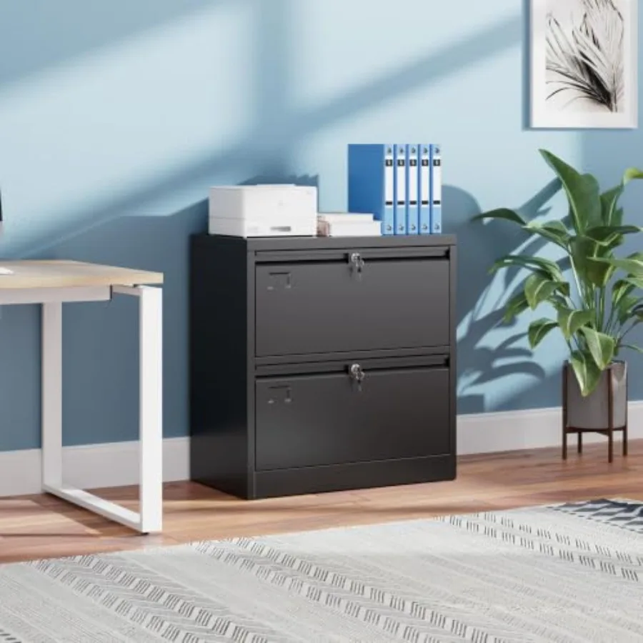 鍵付きの2段引き出し式横型ファイルキャビネット。家庭用オフィ - File Cabinet Lateral のレビューと価格