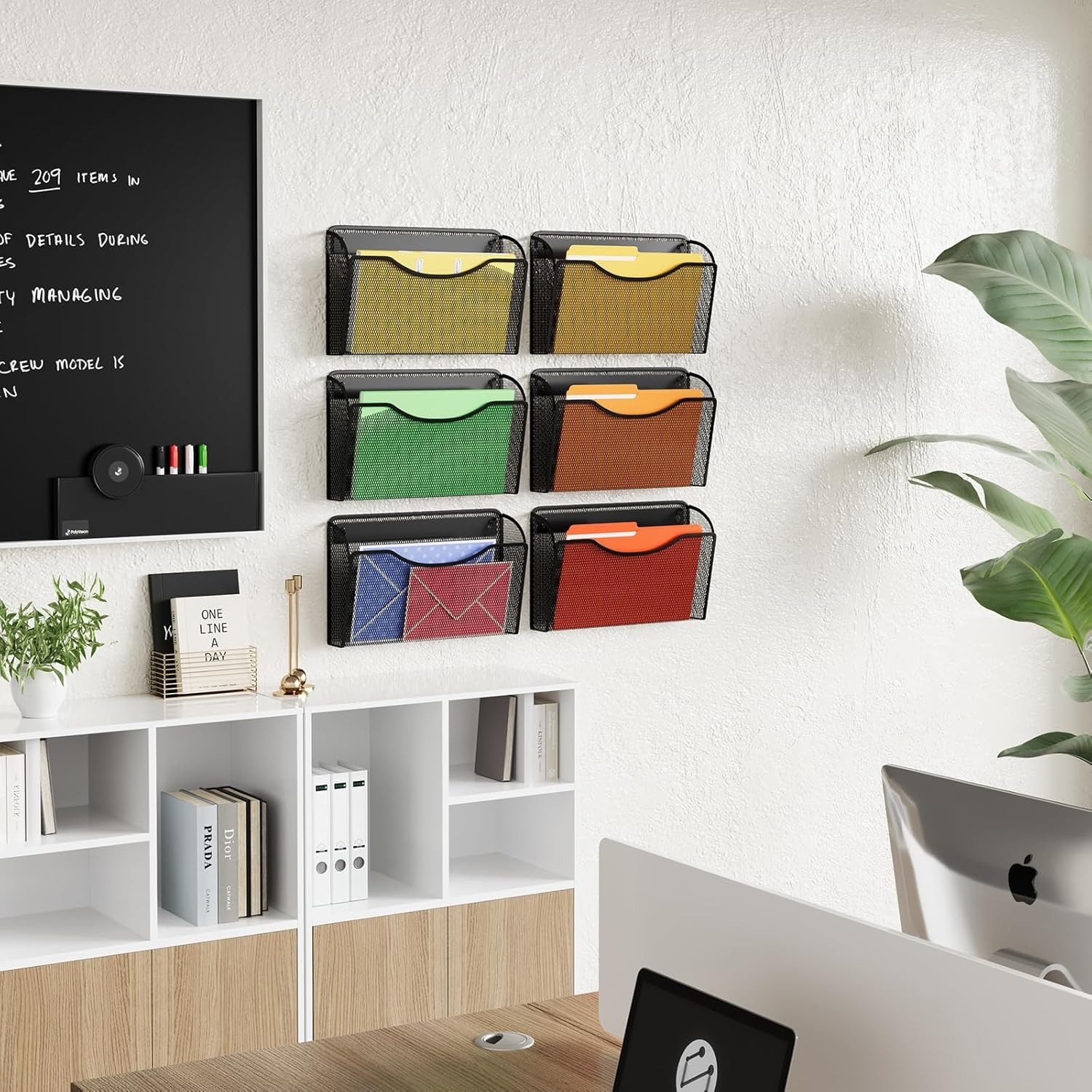 メッシュ壁掛けファイルホルダー収納バスケット垂直取り付けファ - File Cabinet Lateral のレビューと価格