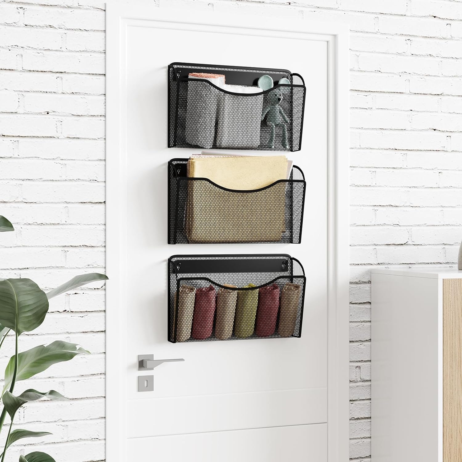 メッシュ壁掛けファイルホルダー収納バスケット垂直取り付けファ - File Cabinet Lateral のレビューと価格