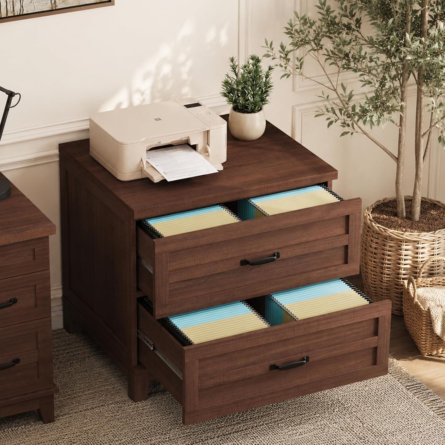 Garvee 2段引き出しファームハウス横型ファイルキャビネ - File Cabinet Lateral のレビューと価格