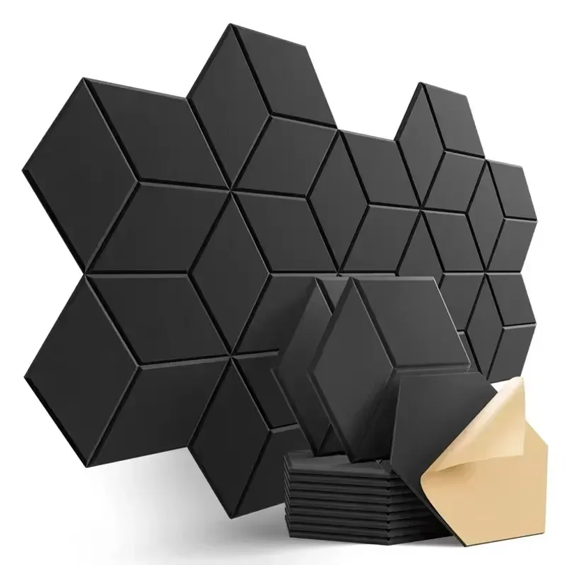 12 個の自己粘着六角形遮音フォームパネルホームスタジオオフ - Office Furniture Wholesale のレビューと価格