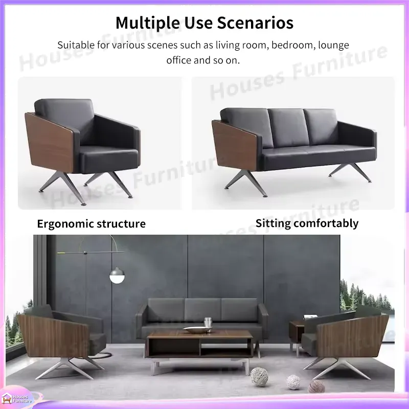モダンな3人掛けオフィスソファ、革製待合室家具、商談用カウチ - Office Furniture Wholesale のレビューと価格
