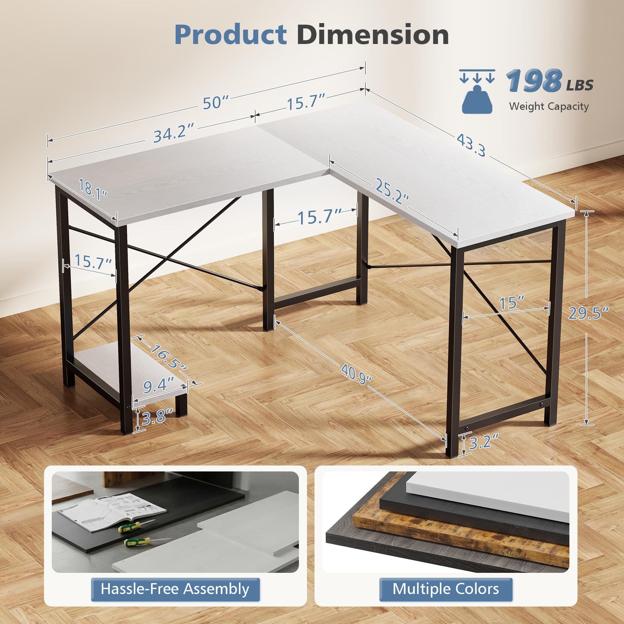 JHK 50インチ L字型デスク コンピューターゲームデスク - Gaming Desk With Hutch のレビューと価格