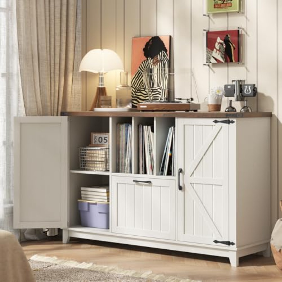 横型ファイルキャビネット、ラスティックホワイトのファームハウ - File Cabinet Lateral のレビューと価格