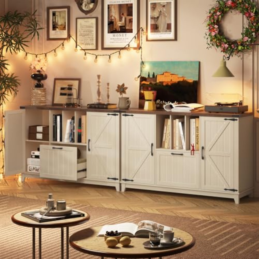 横型ファイルキャビネット、ラスティックホワイトのファームハウ - File Cabinet Lateral のレビューと価格