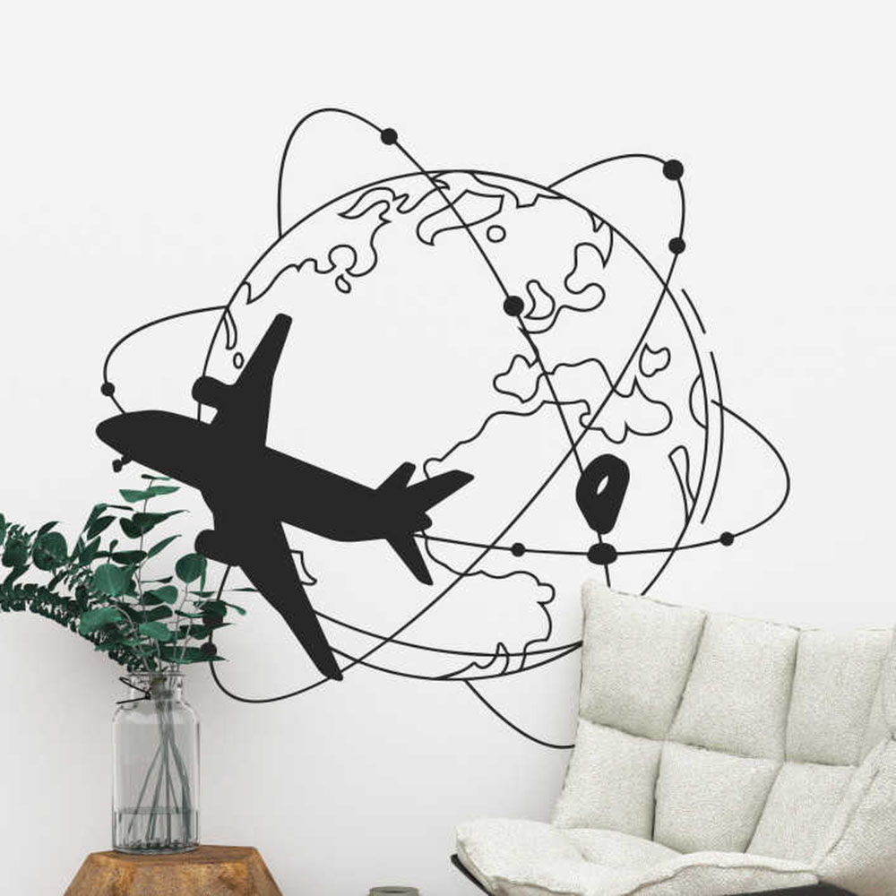 家の装飾用の世界地図付きの大きなウォールステッカー - Office Furniture World のレビューと価格