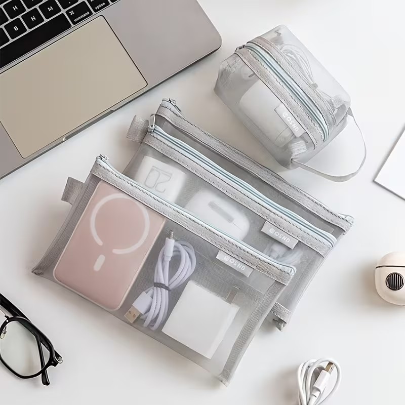 グレーのメッシュオーガナイザーバッグ – 旅行、メイクアップ - Office Furniture Cabinets のレビューと価格