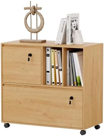 2つの引き出しと2つのオープンシェルフ付きモバイルファイルキ - File Cabinet Lateral のレビューと価格