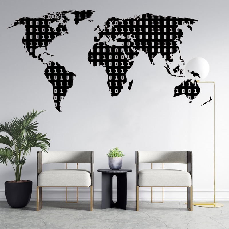 バイナリコードテクノロジーデカール世界地図オフィステクノロジ - Office Furniture World のレビューと価格