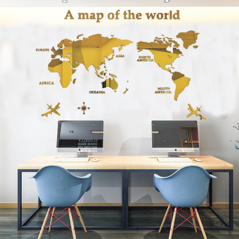 北欧の3Dアクリル世界地図,壁の装飾,オフィス,書斎,リビン - Office Furniture World のレビューと価格
