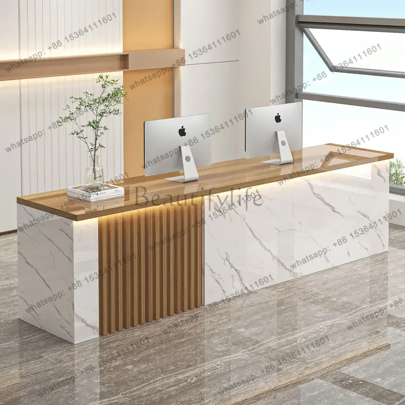 工場直販 北欧風受付デスク モダンなクリーム色の会社用レジデ - Office Furniture Factory Shop のレビューと価格